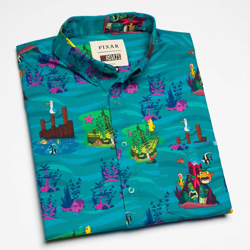 RSVLTS The Great Escape KUNUFLEX Short Sleeve Shirt in Green — detail 12