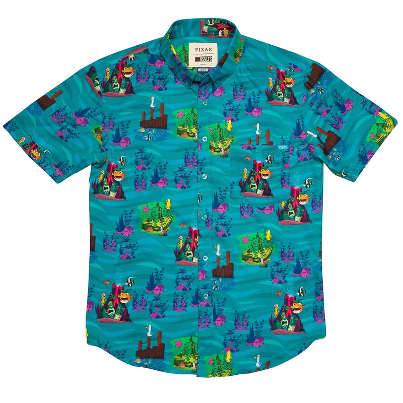 RSVLTS The Great Escape KUNUFLEX Short Sleeve Shirt in Green — detail 3