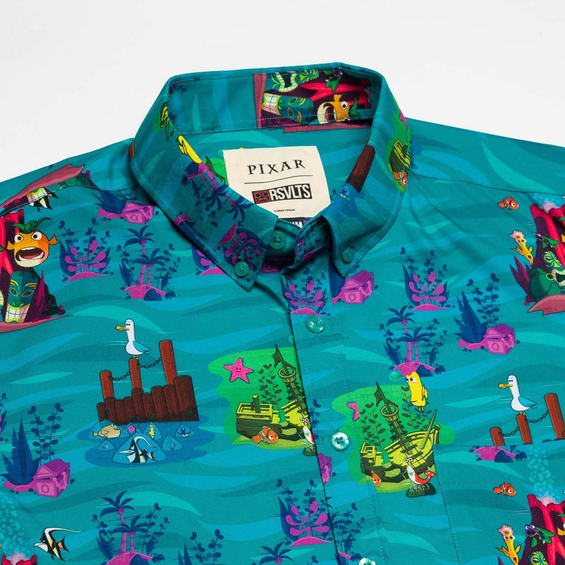 RSVLTS The Great Escape KUNUFLEX Short Sleeve Shirt in Green — detail 9