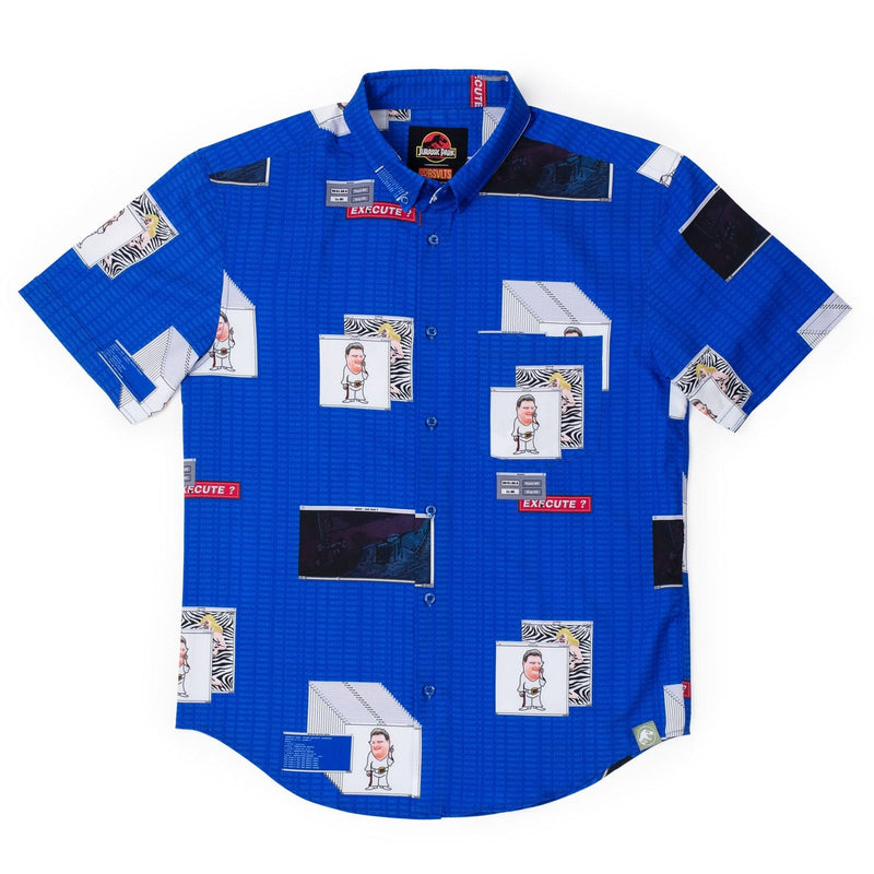 RSVLTS The Nedry Code KUNUFLEX Short Sleeve Shirt in Blue — detail 3