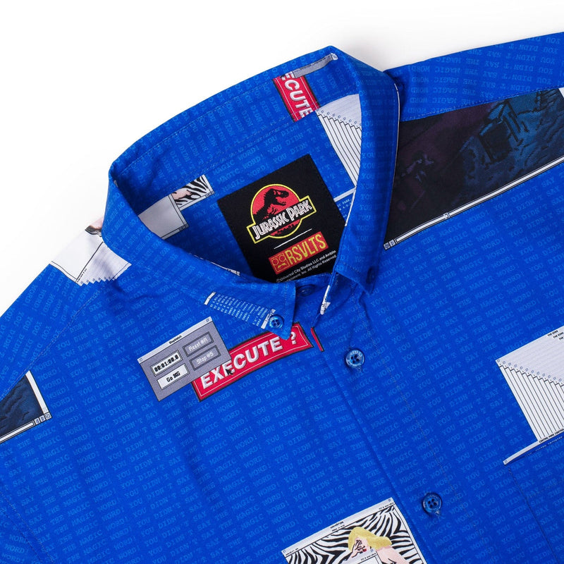 RSVLTS The Nedry Code KUNUFLEX Short Sleeve Shirt in Blue — detail 4