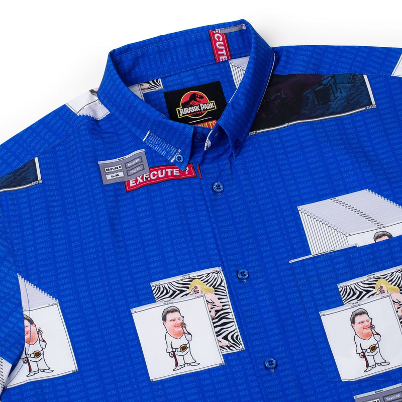 RSVLTS The Nedry Code KUNUFLEX Short Sleeve Shirt in Blue — detail 6