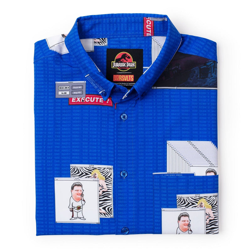 RSVLTS The Nedry Code KUNUFLEX Short Sleeve Shirt in Blue — detail 7