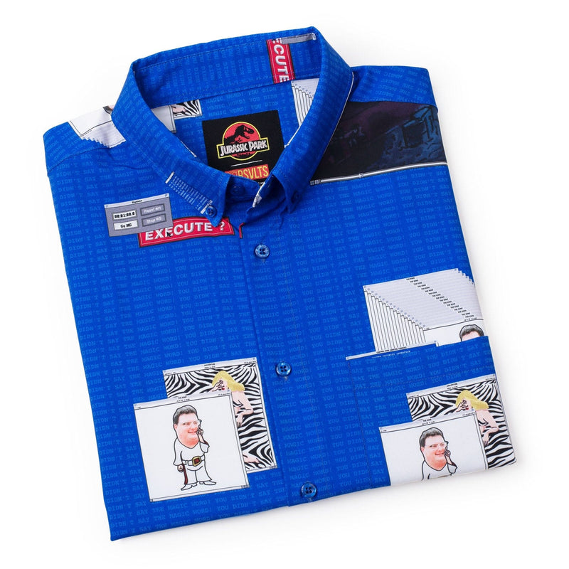 RSVLTS The Nedry Code KUNUFLEX Short Sleeve Shirt in Blue — detail 8