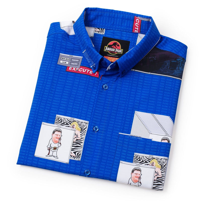 RSVLTS The Nedry Code KUNUFLEX Short Sleeve Shirt in Blue — detail 9