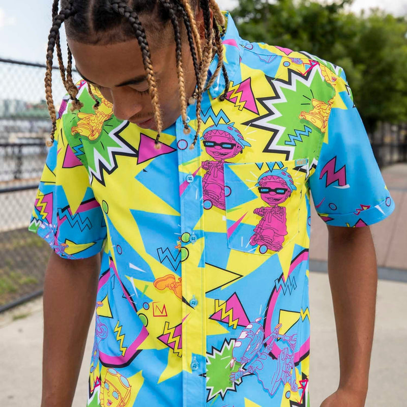 RSVLTS Woggity Woogity KUNUFLEX Short Sleeve Shirt in Blue — detail 5