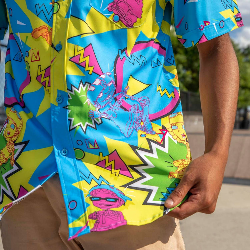 RSVLTS Woggity Woogity KUNUFLEX Short Sleeve Shirt in Blue — detail 6