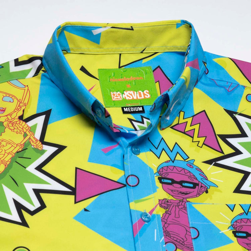 RSVLTS Woggity Woogity KUNUFLEX Short Sleeve Shirt in Blue — detail 7
