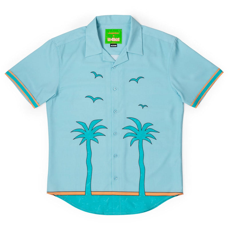 RSVLTS The Uncle Tito Camp Collar KUNUFLEX Short Sleeve Shirt in Blue — front view