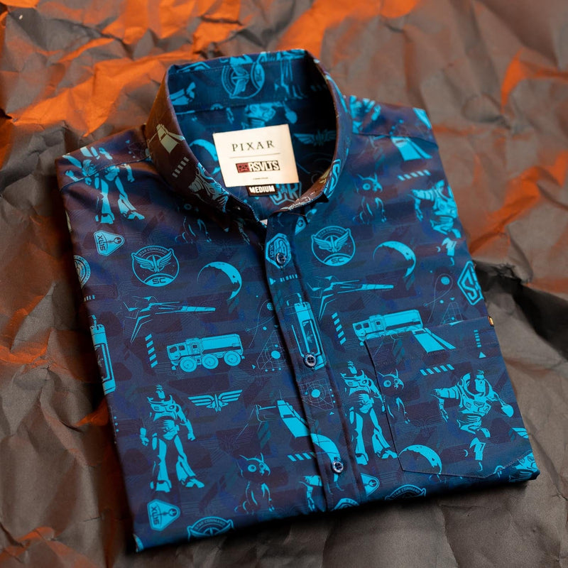 RSVLTS Hero In the Making KUNUFLEX Short Sleeve Shirt in Blue — detail 10