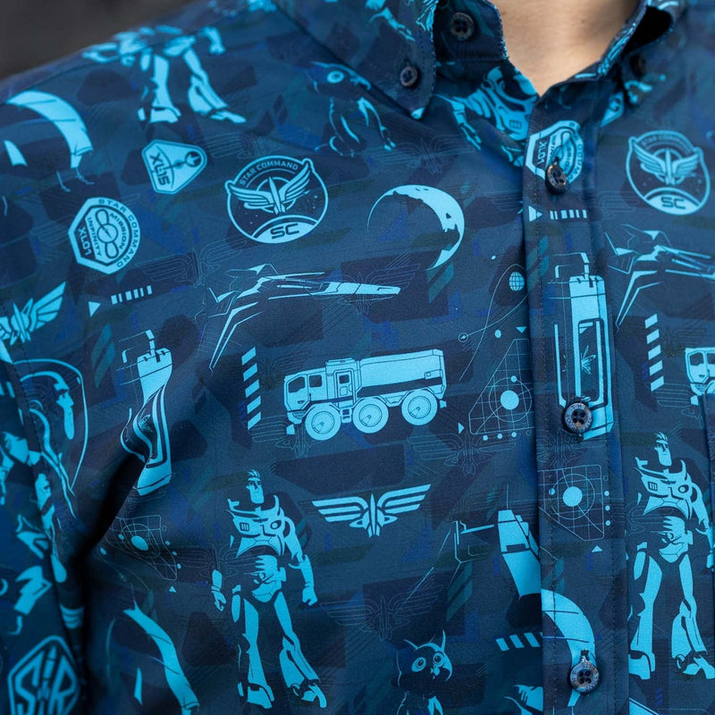 RSVLTS Hero In the Making KUNUFLEX Short Sleeve Shirt in Blue — detail 4