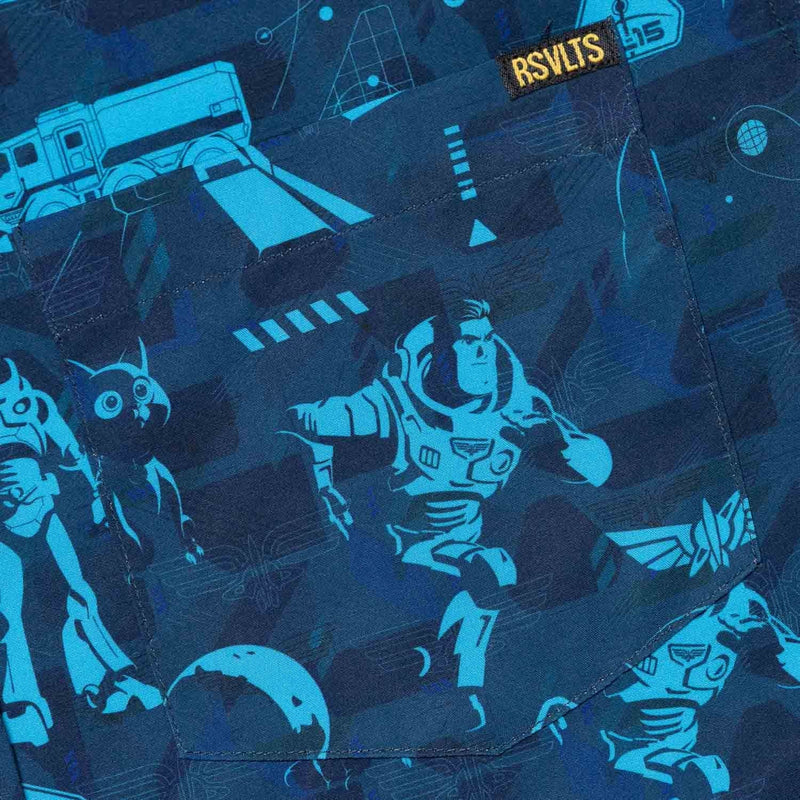 RSVLTS Hero In the Making KUNUFLEX Short Sleeve Shirt in Blue — detail 7