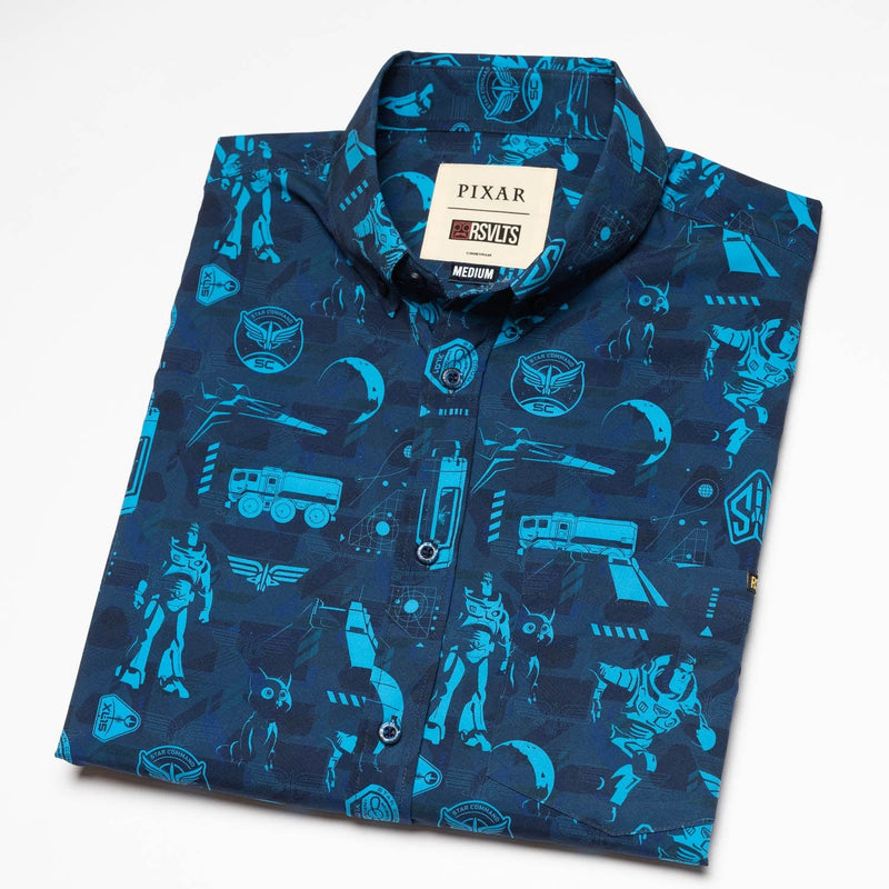 RSVLTS Hero In the Making KUNUFLEX Short Sleeve Shirt in Blue — detail 9