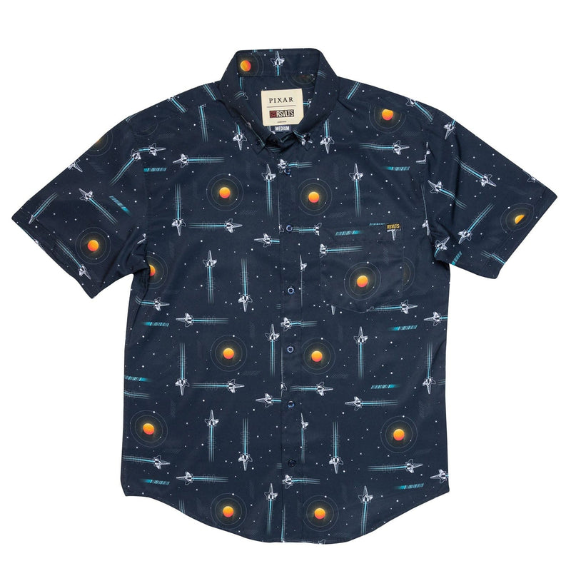 RSVLTS Into Infinity KUNUFLEX Short Sleeve Shirt in Blue — detail 2