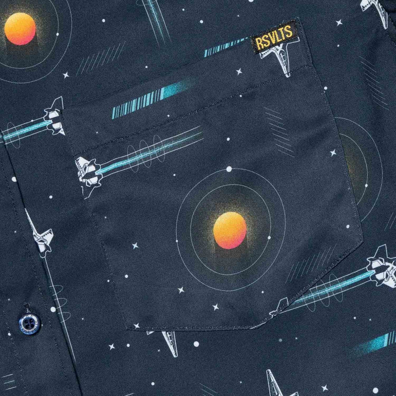 RSVLTS Into Infinity KUNUFLEX Short Sleeve Shirt in Blue — detail 6