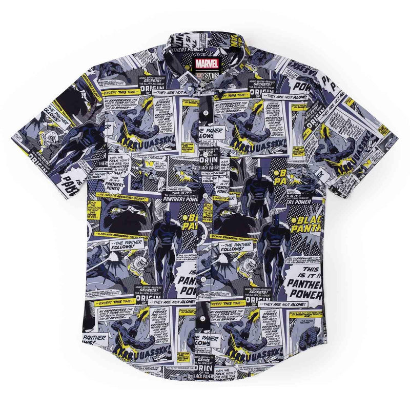 RSVLTS The Panther Follows KUNUFLEX Short Sleeve Shirt in Black — detail 2