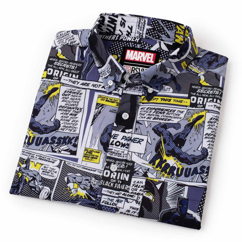RSVLTS The Panther Follows KUNUFLEX Short Sleeve Shirt in Black — detail 3