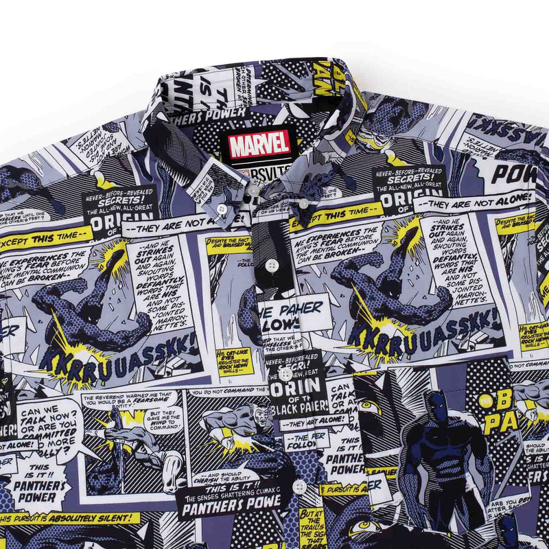 RSVLTS The Panther Follows KUNUFLEX Short Sleeve Shirt in Black — detail 4
