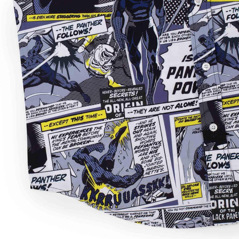 RSVLTS The Panther Follows KUNUFLEX Short Sleeve Shirt in Black — detail 5