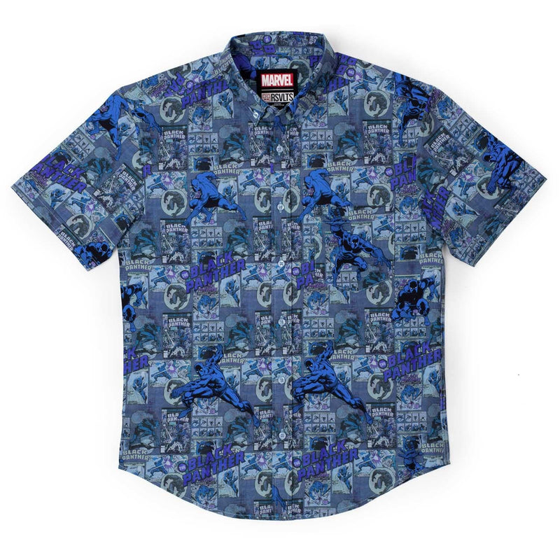 RSVLTS Panther Power KUNUFLEX Short Sleeve Shirt in Blue — detail 3