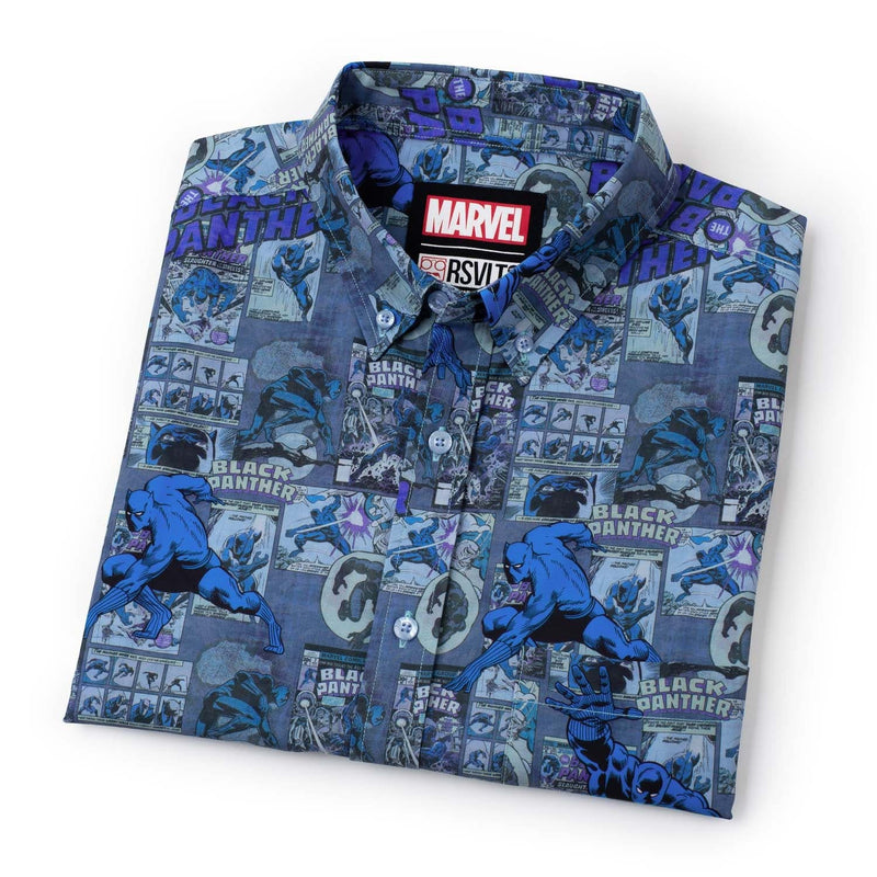 RSVLTS Panther Power KUNUFLEX Short Sleeve Shirt in Blue — detail 4