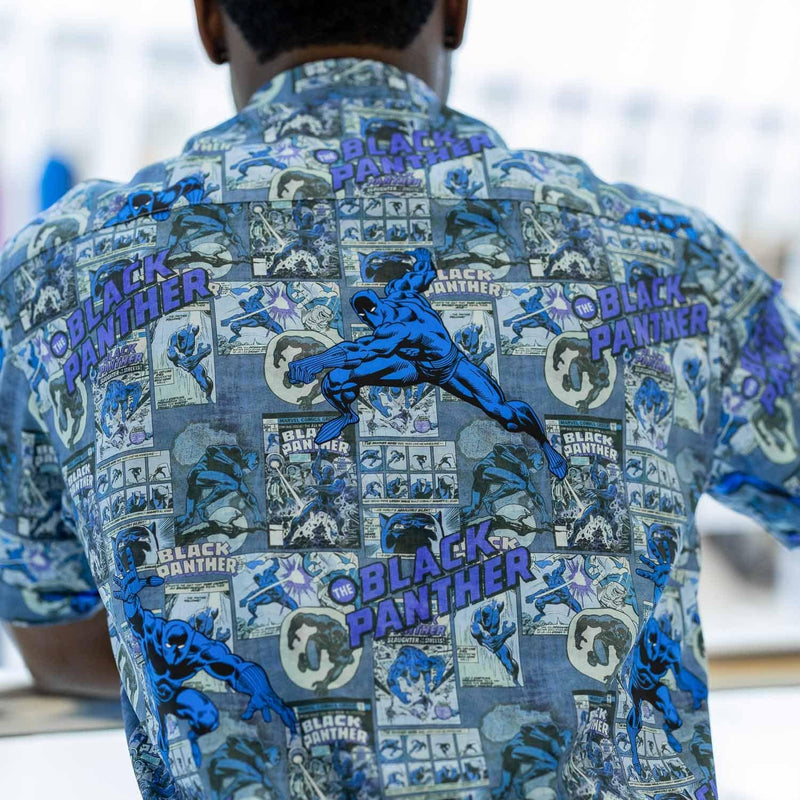RSVLTS Panther Power KUNUFLEX Short Sleeve Shirt in Blue — detail 5