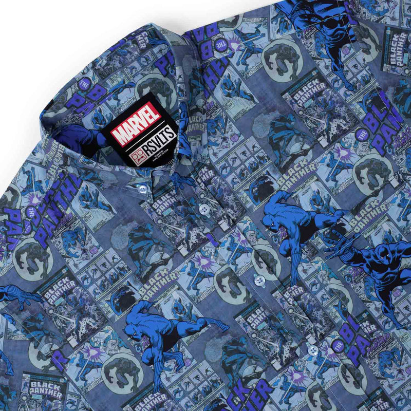 RSVLTS Panther Power KUNUFLEX Short Sleeve Shirt in Blue — detail 9