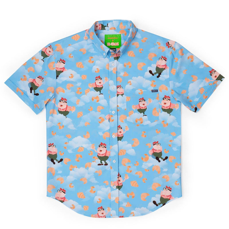RSVLTS Carl's Croissants KUNUFLEX Short Sleeve Shirt in Blue — detail 3