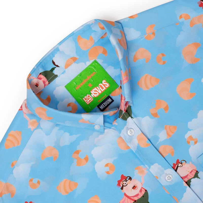 RSVLTS Carl's Croissants KUNUFLEX Short Sleeve Shirt in Blue — detail 5