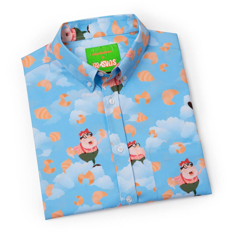 RSVLTS Carl's Croissants KUNUFLEX Short Sleeve Shirt in Blue — detail 8