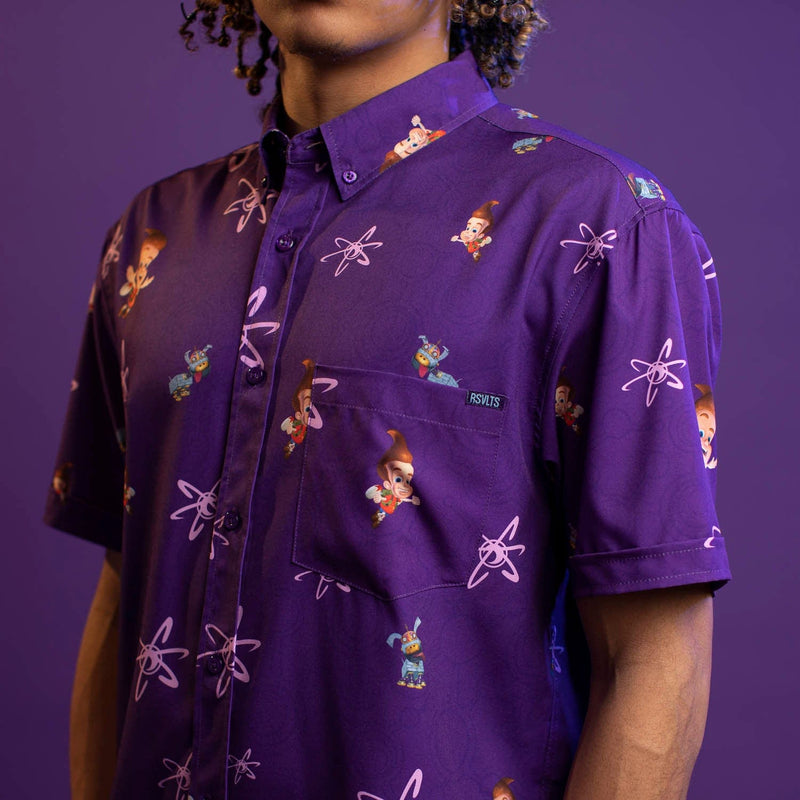 RSVLTS Brain Blast KUNUFLEX Short Sleeve Shirt in Purple — detail 4