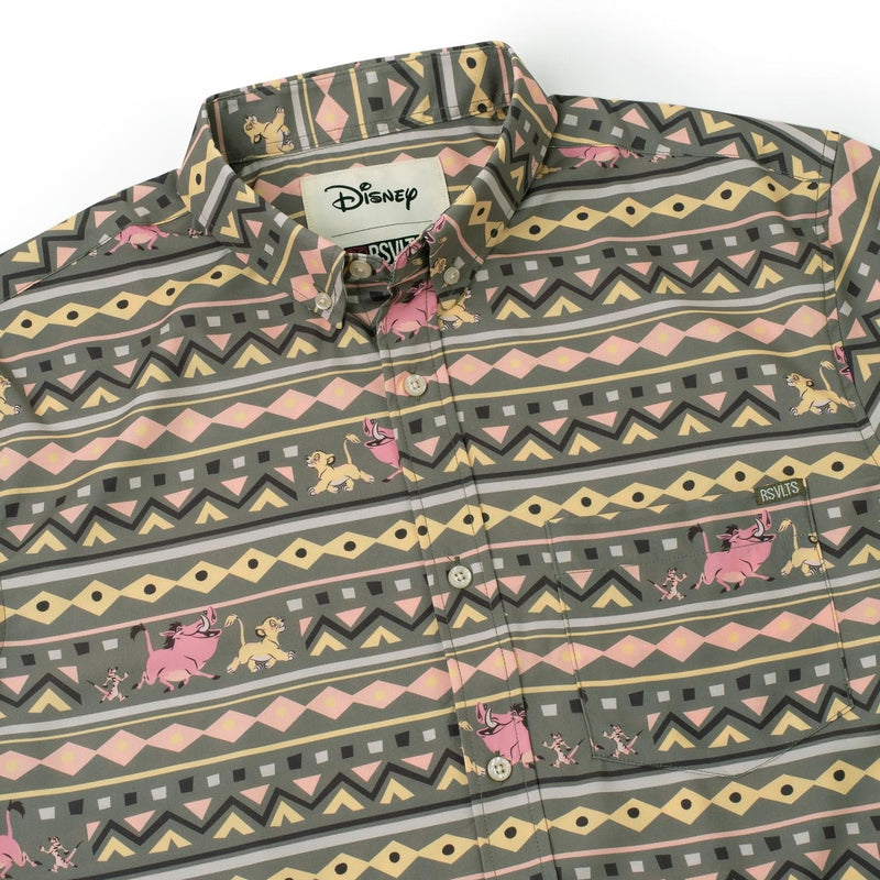 RSVLTS Hakuna Matata KUNUFLEX Short Sleeve Shirt in Brown — detail 9
