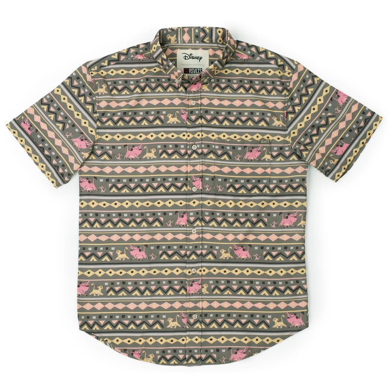 RSVLTS Hakuna Matata KUNUFLEX Short Sleeve Shirt in Brown — detail 2
