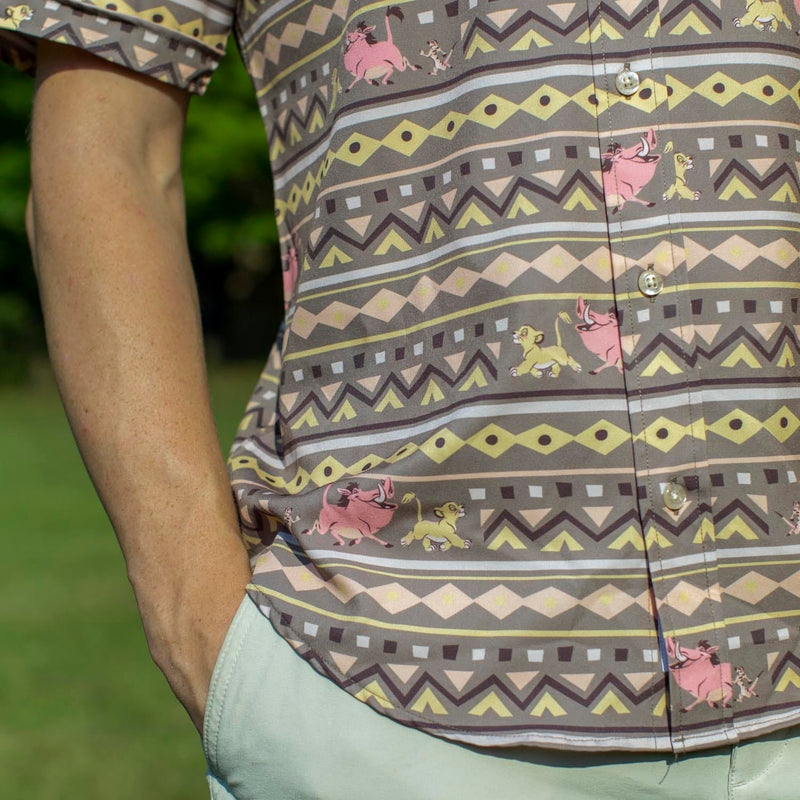 RSVLTS Hakuna Matata KUNUFLEX Short Sleeve Shirt in Brown — detail 5