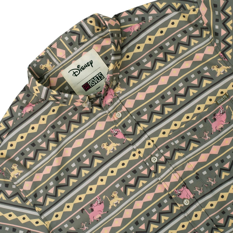 RSVLTS Hakuna Matata KUNUFLEX Short Sleeve Shirt in Brown — detail 7
