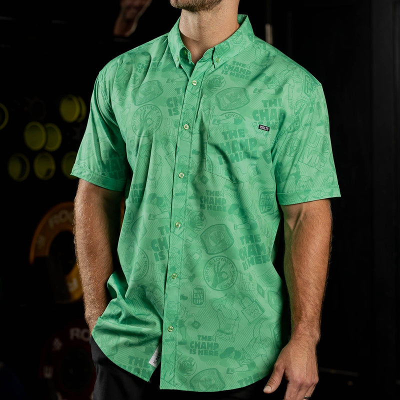 RSVLTS Can't See Me KUNUFLEX Short Sleeve Shirt in Green — detail 2