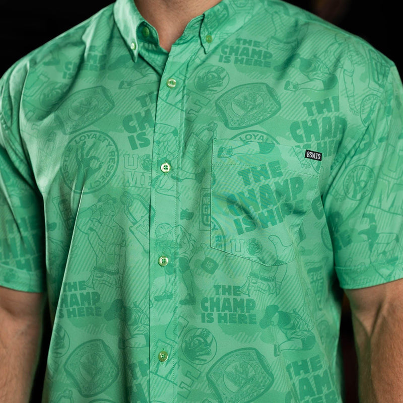 RSVLTS Can't See Me KUNUFLEX Short Sleeve Shirt in Green — detail 3