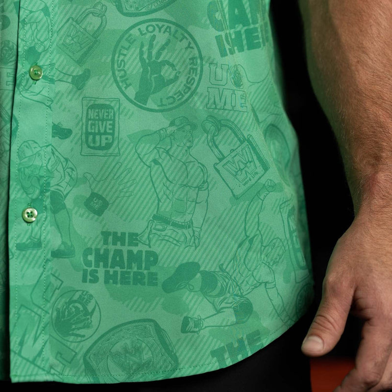 RSVLTS Can't See Me KUNUFLEX Short Sleeve Shirt in Green — detail 4