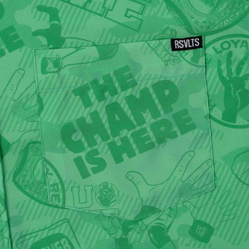 RSVLTS Can't See Me KUNUFLEX Short Sleeve Shirt in Green — detail 5