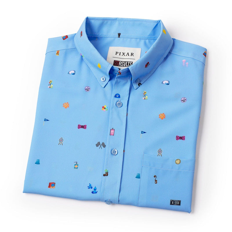 RSVLTS Lil Ventures KUNUFLEX Short Sleeve Shirt in Blue — detail 7