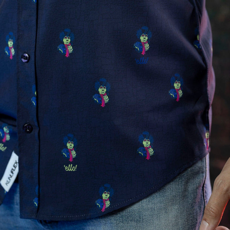 RSVLTS Ello! KUNUFLEX Short Sleeve Shirt in Blue — detail 7