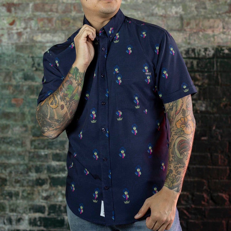 RSVLTS Ello! KUNUFLEX Short Sleeve Shirt in Blue — detail 8