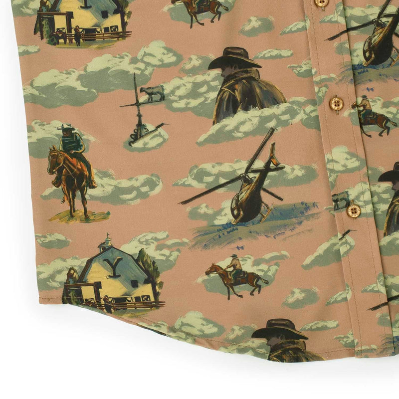 RSVLTS Dutton Ranch KUNUFLEX Short Sleeve Shirt in Brown — detail 8