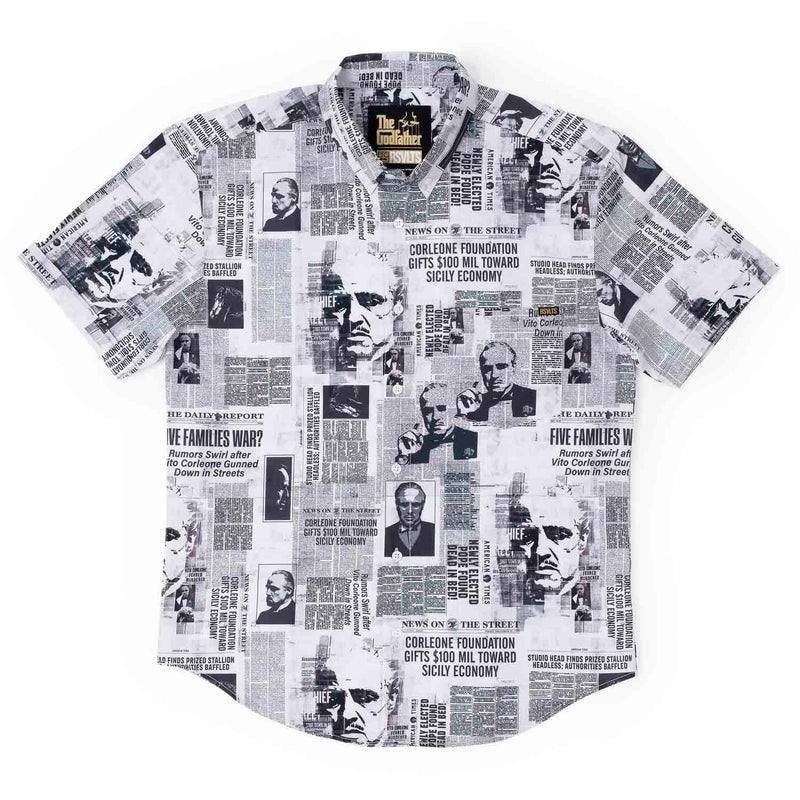 RSVLTS Headlines KUNUFLEX Short Sleeve Shirt in Black — detail 3