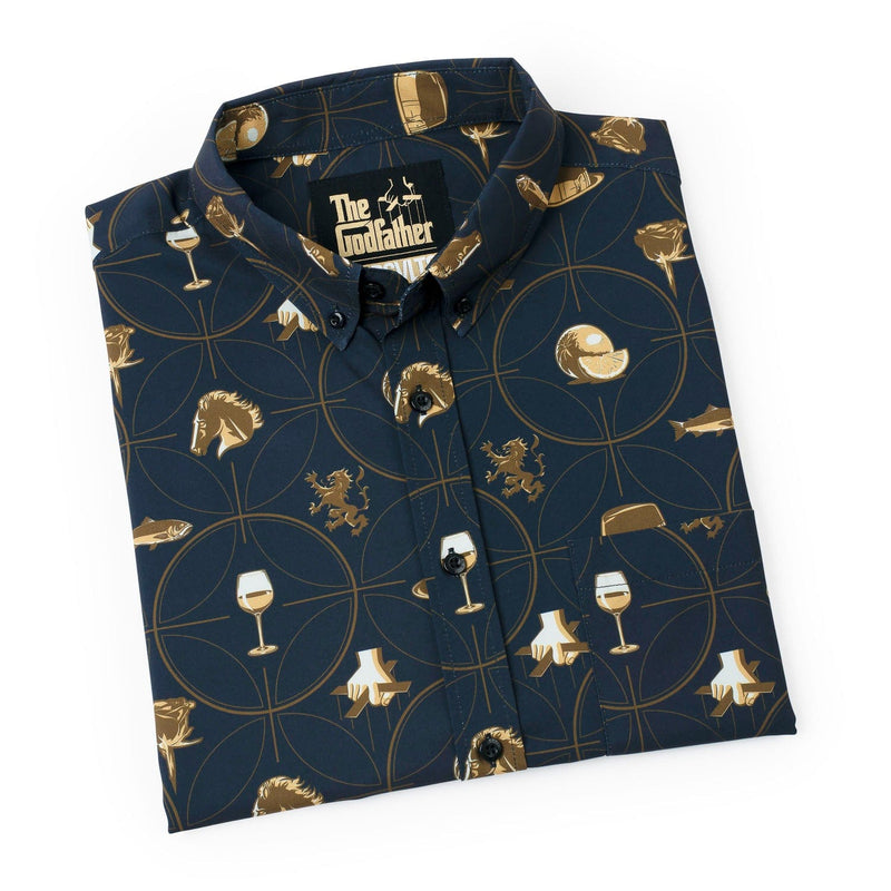 RSVLTS The Godfather ”Family Business” KUNUFLEX Short Sleeve Shirt in Blue — detail 9