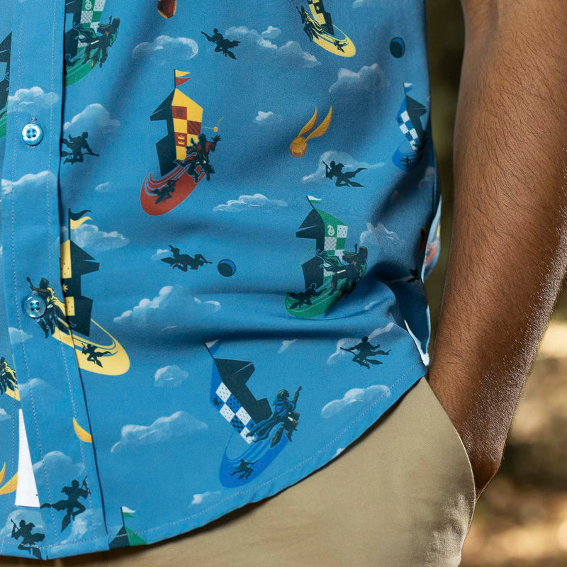 RSVLTS Bludger, Quaffle, Snitch KUNUFLEX Short Sleeve Shirt in Blue — detail 5