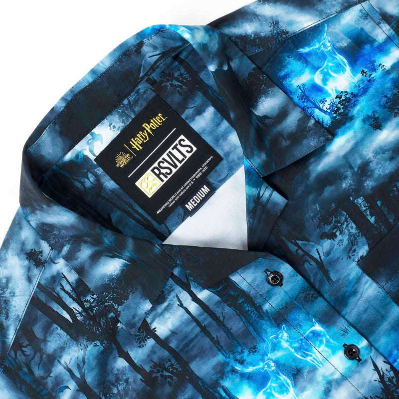 RSVLTS Expecto Patronum Women's KUNUFLEX Short Sleeve Shirt in Blue — detail 4
