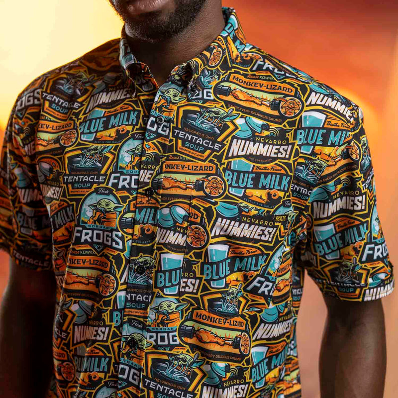 RSVLTS Mandolicious KUNUFLEX Short Sleeve Shirt in Black — detail 4