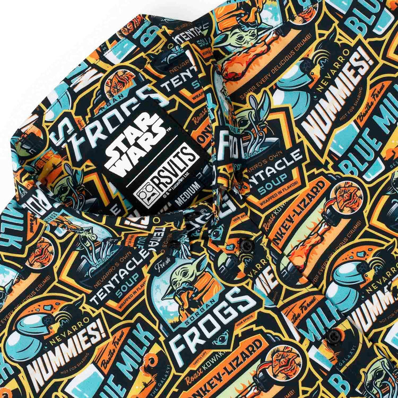 RSVLTS Mandolicious KUNUFLEX Short Sleeve Shirt in Black — detail 5