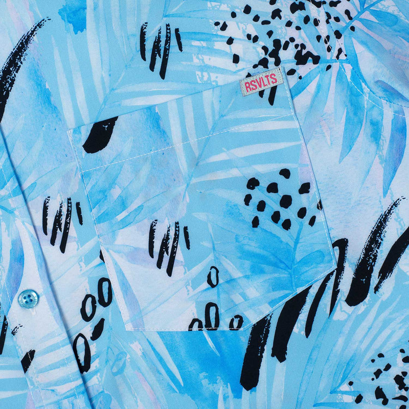 RSVLTS Blueberry Bomb Blast KUNUFLEX Short Sleeve Shirt in Blue — detail 2